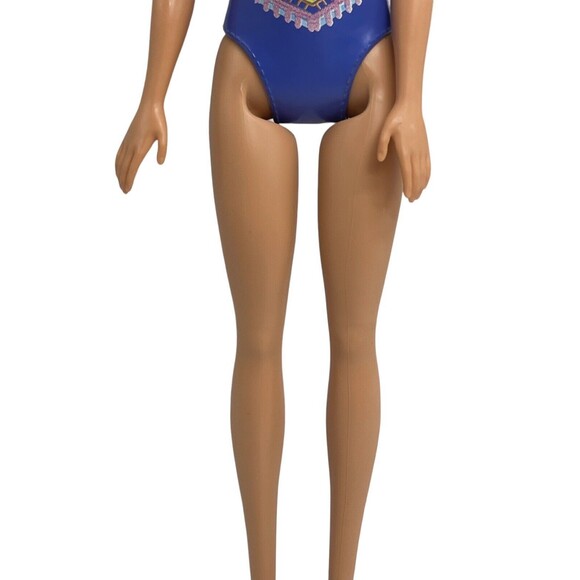 Barbie WATER PLAY BEACH BARBIE Doll FJD97 Blue Print Swimsuit Mattel - Picture 11 of 14